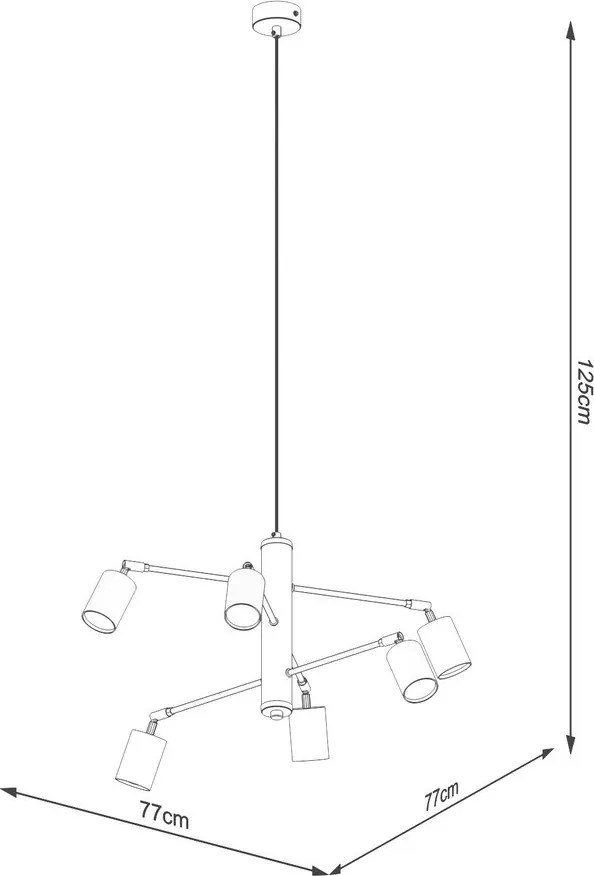 Biała metalowa lampa wisząca Virta – Sollux