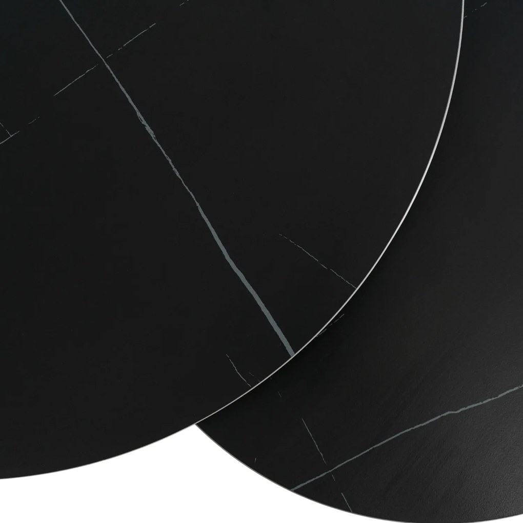 Zestaw Stolików Kawowych JERRY Czarny Marmur/Czarny do Salonu Nowoczesny