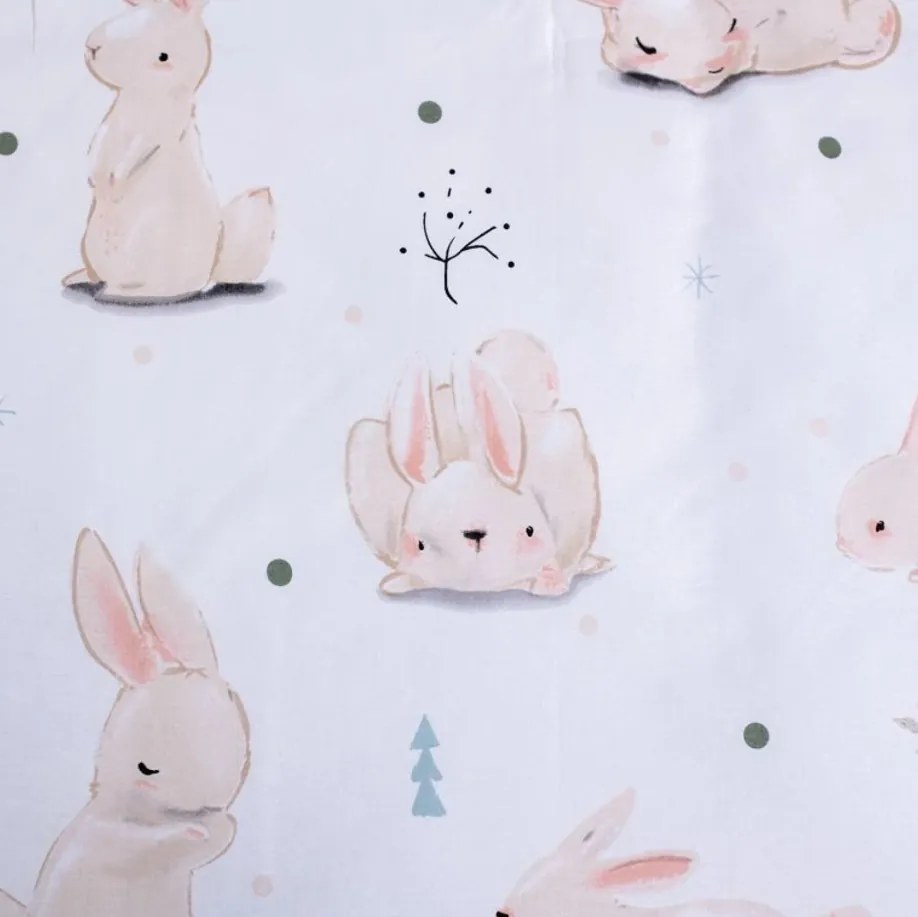 PrzytulneMieszkanie.pl PrzytulneMieszkanie.pl Bawełniana pościel do łóżeczka BUNNIES biała Rozmiar pościeli: 40 x 60 cm | 100 x 135 cm