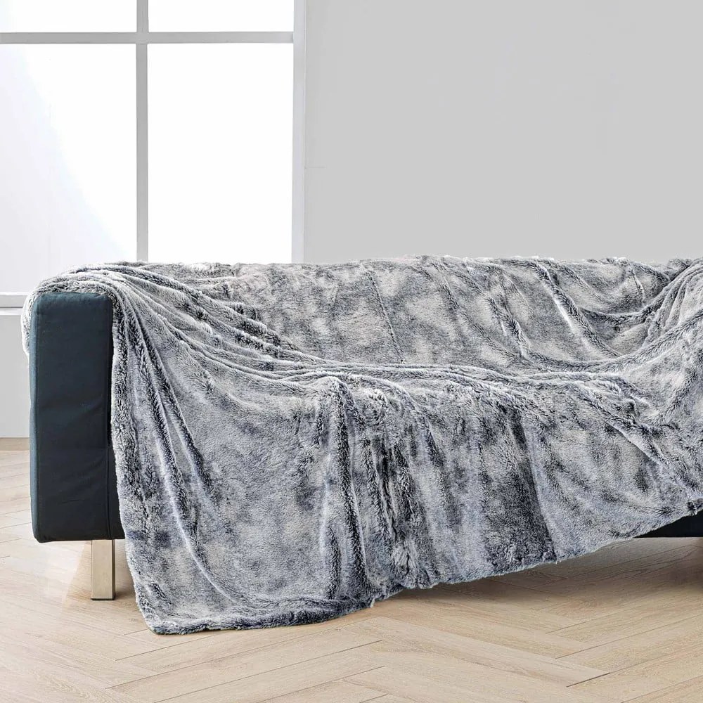 Szary koc ze sztucznego futra 180x220 cm Antartic – douceur d'intérieur