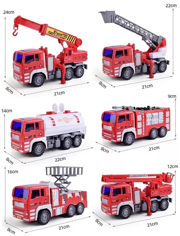 Woopie zestaw auta straż pożarna 6w1