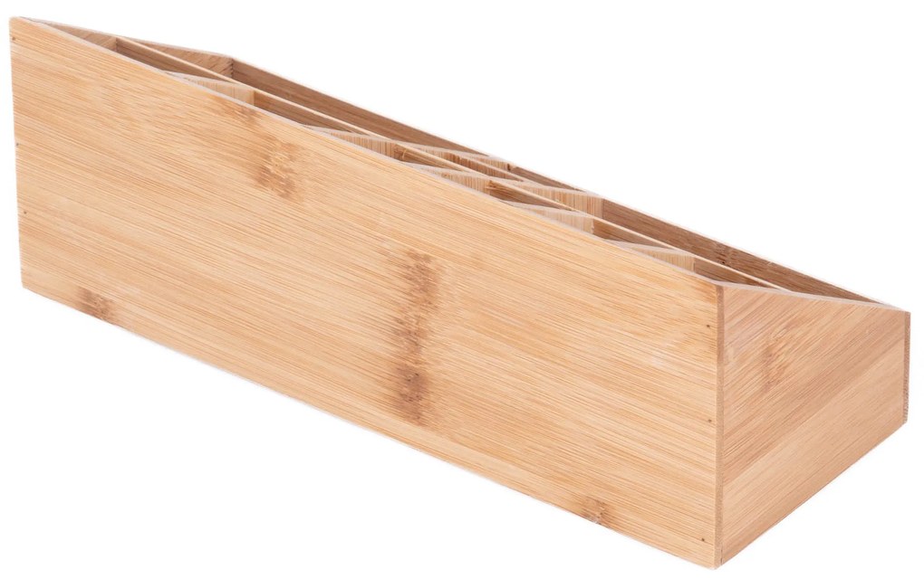 Organizer na kosmetyki bambusowy, naturalny, 23 x 9 x 8,5 cm