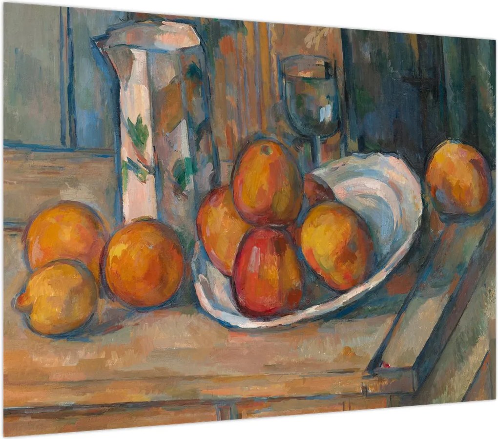 Obraz - Paul Cézanne, Still Life with Milk Jug and Fruit, reprodukcje (70x50 cm)