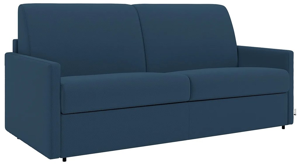 Kanapa 4-osobowa rozkładana typu express z tkaniny - Kolor: granatowy - Pow. spania: 160 cm - Materac 14 cm CALIFE
