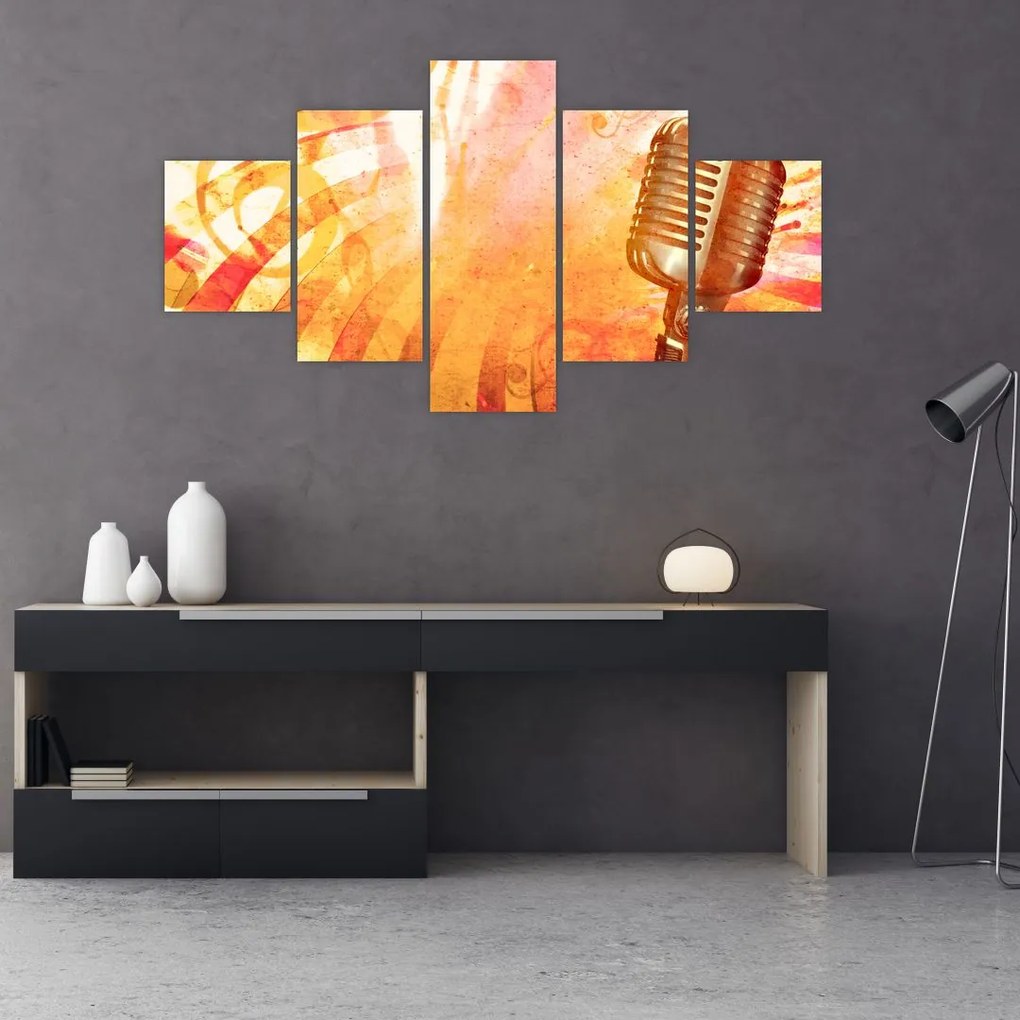 Obraz - Mikrofon retro (125x70 cm)
