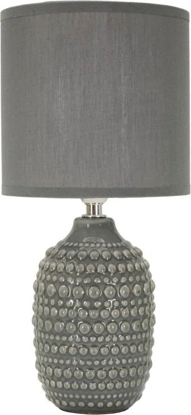 Szara lampa stołowa ceramiczna z tekstylnym kloszem (wysokość 30,5 cm) Points – Mauro Ferretti