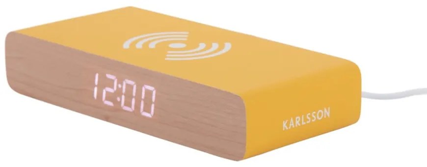 Budzik cyfrowy z ładowarką bezprzewodową Retro Flat LED – Karlsson