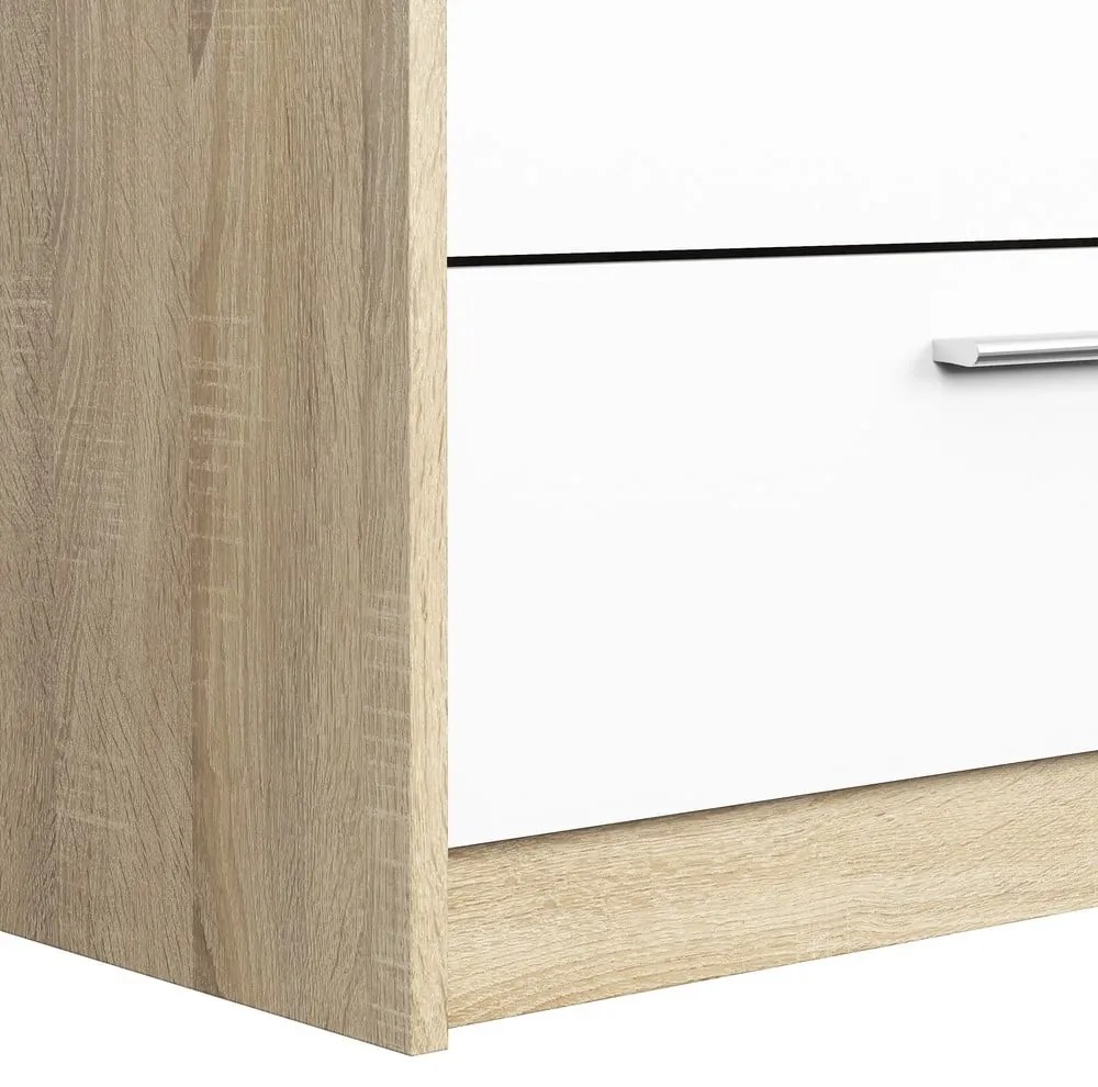 Biało-naturalna szafa w dekorze dębu z drzwiami przesuwnymi 121x200 cm Line – Tvilum