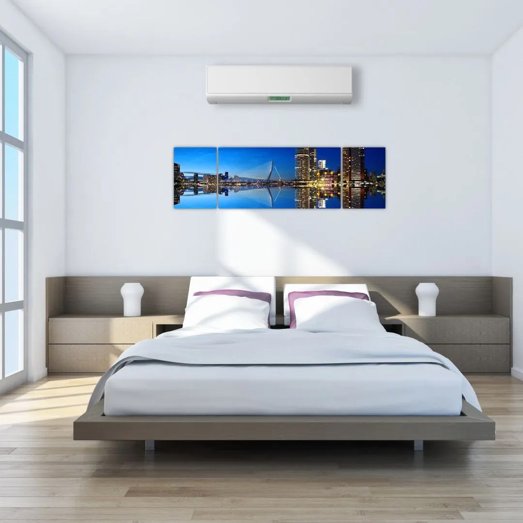 Zdjęcie - Rotterdam nocą (170x50 cm)