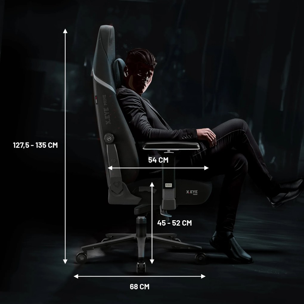 Fotel gamingowy Diablo X.Eye Prime, Normal Size, Burned Black