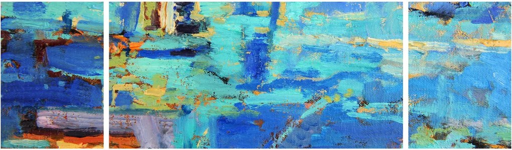 Obraz - Abstrakcyjny obraz olejny (170x50 cm)