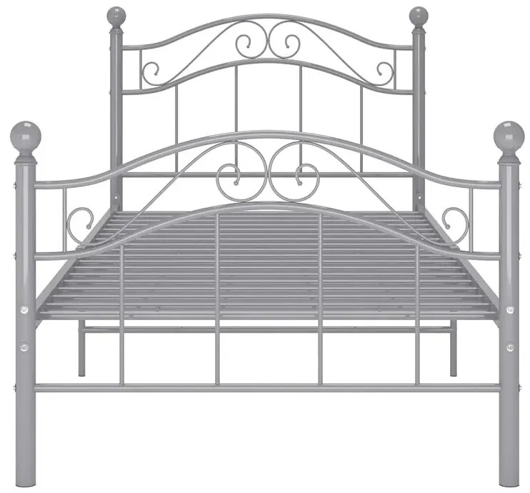 Szare metalowe łóżko pojedyncze 100x200 cm - Iroz