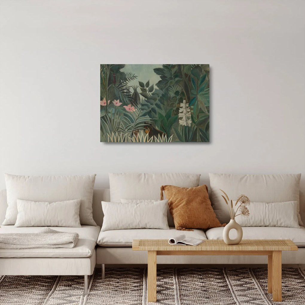 Obraz na szkle - Henri Rousseau, The Equatorial Jungle, reprodukcje (70x50 cm)