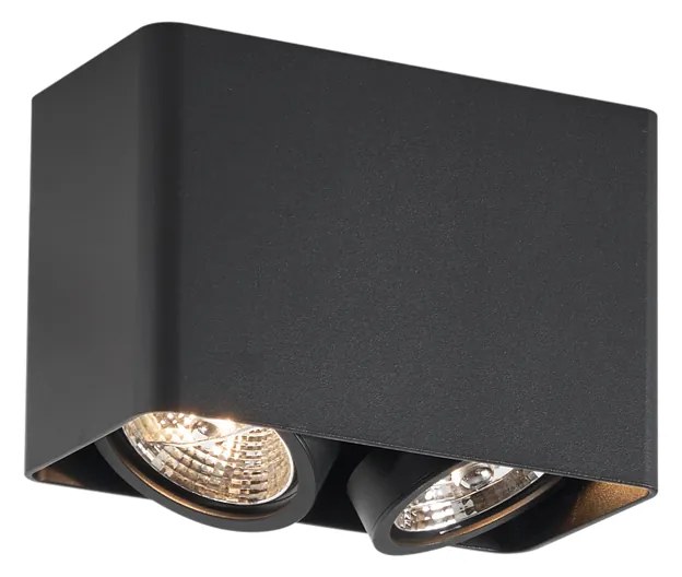 Designerski reflektor natynkowy czarny GU10 70 mm 2-punktowy obrotowy i uchylny - VoxDesignerski Oswietlenie wewnetrzne