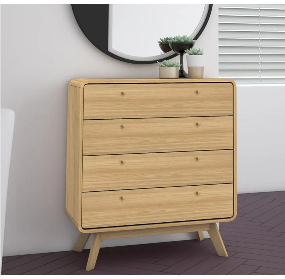 Wysoka komoda z drewna sosnowego w naturalnym kolorze 80x88 cm Cassie – Støraa