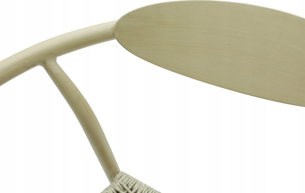 Krzesło Ogrodowe Beżowe 56x61x74,5 cm Plecione Naturalne Sznurki Nowoczesne