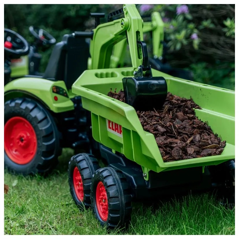 Falk traktor claas avec zielony na pedały z przyczepką od 3 lat