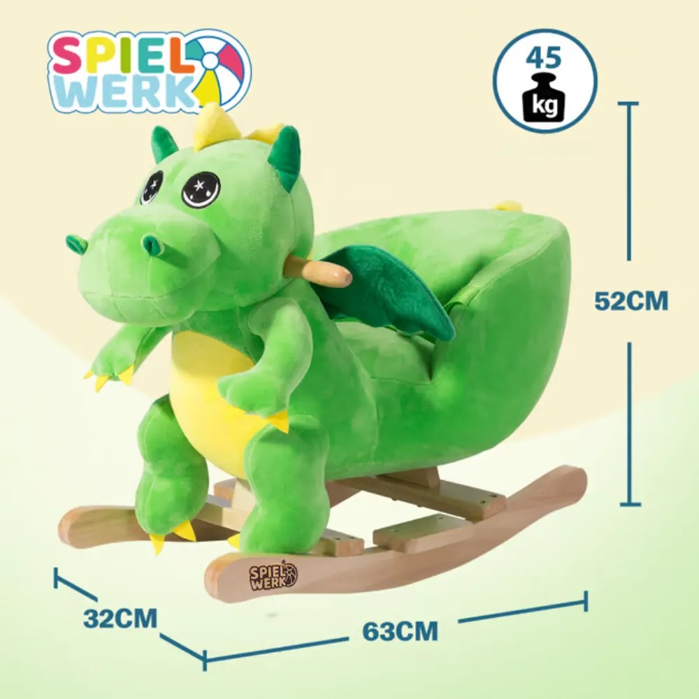 Smok na biegunach DINO z pasem bezpieczeństwa, zielona Spielwerk