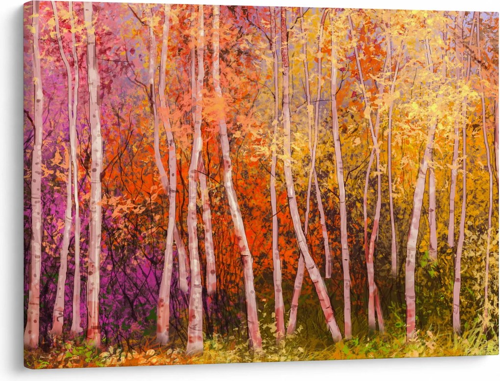 Obraz kolorowego lasu (70x50 cm)