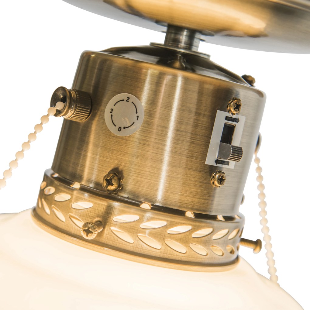 Industrialny wentylator sufitowy z oświetleniem 100 cm drewno - Wind