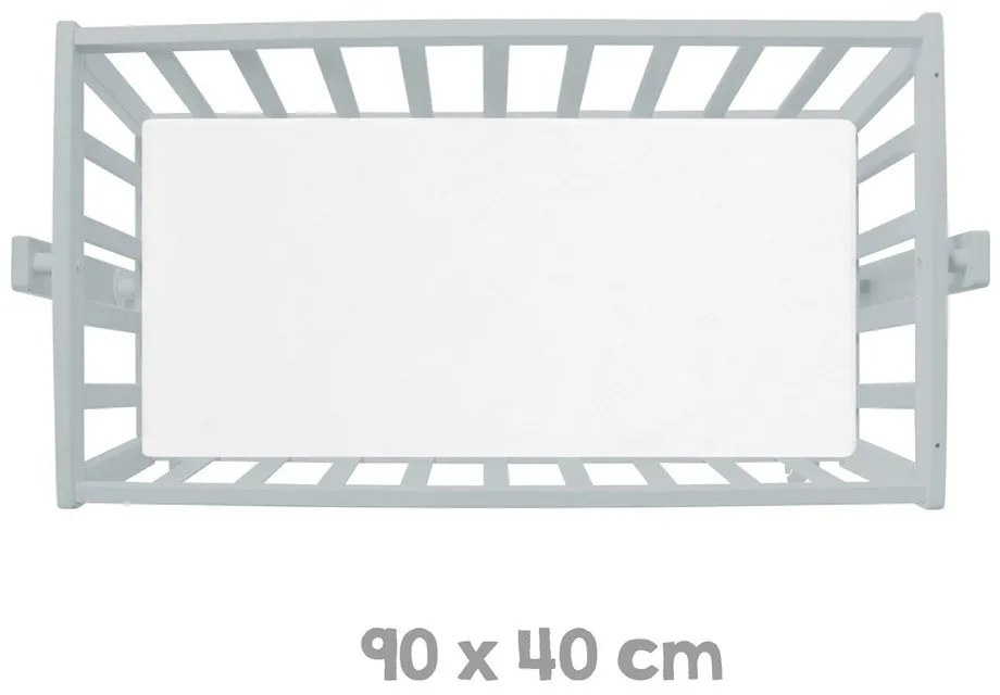 Szara kołyska na kółkach 40x90 cm – Roba