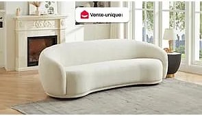 Kanapa 3 osobowa z beżowej bukli - BOVANA Pascala Morabito