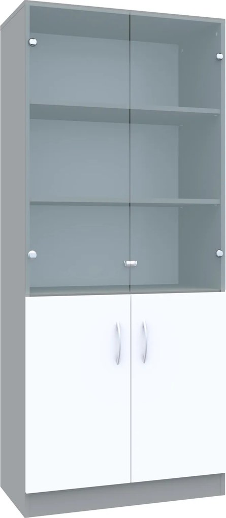 Witryna biurowa z półkami na klucz Simple, 80x40x185 cm, index 80-5P-2F5S