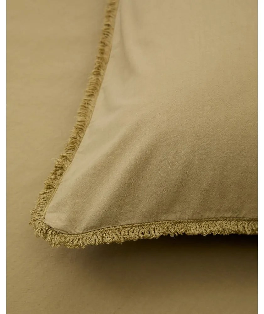 Żółtozielona pościel dwuosobowa z perkalu bawełnianego 240x220 cm Sifinia – Kave Home