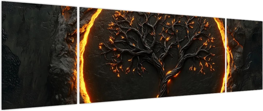 Obraz – Drzewo życia w lawie II. (170x50 cm)