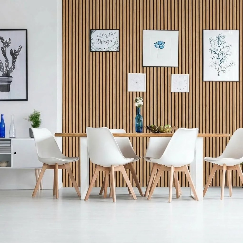 Drewniany panel akustyczny, 2400 x 600 mm, B2BP004, dąb