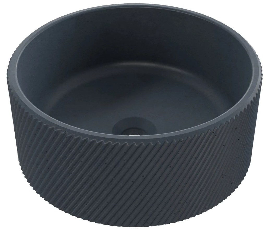 Umywalka betonowa nablatowa okrągła bez otworu na baterię 37 cm VIJA | różne kolory : Kolor - Grafitowy