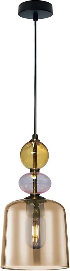 Lampa wisząca na przewodzie TROPEA 1xE27/15W/230V czarny/dymny beż/różowy