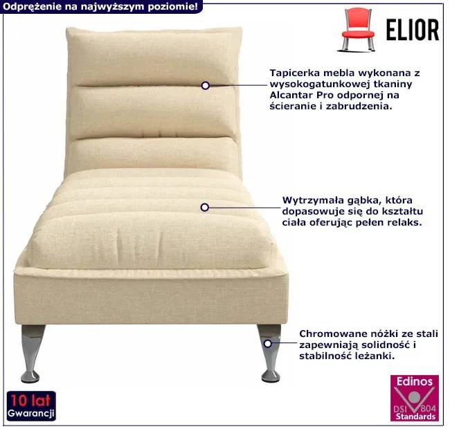 Kremowa miękka leżanka do salonu - Ikrov 3X