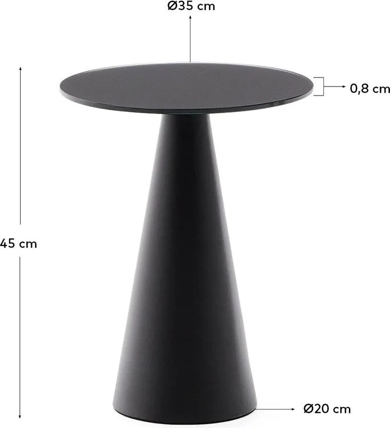 Okrągły stolik ze szklanym blatem ø 35 cm Wilshire – Kave Home