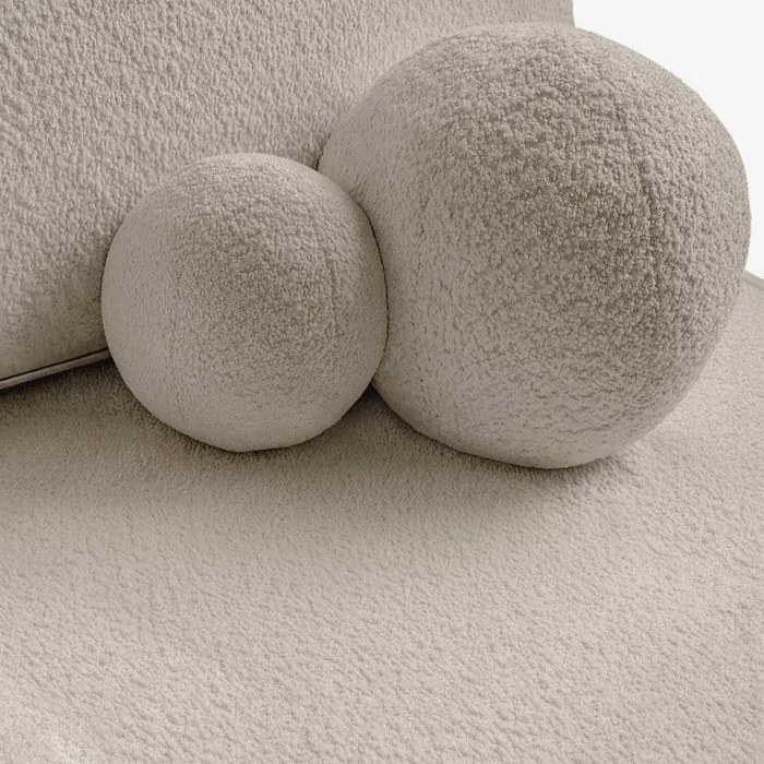 Sofa z Funkcją Spania ARVETO Beżowa Boucle Nowoczesna