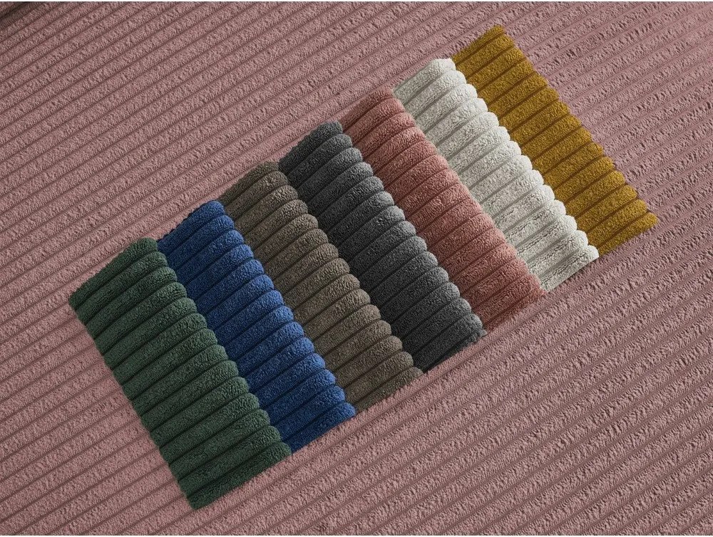 Różowa sztruksowa sofa 250 cm Tina – Bobochic Paris