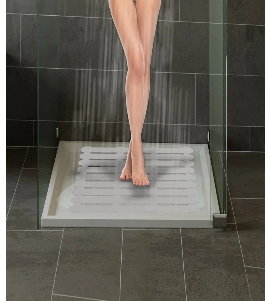 Beżowy plastikowy dywanik łazienkowy 50x80 cm – Wenko