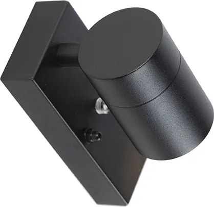 Nowoczesna lampa ścienna zewnętrzna czarna IP44 z czujnikiem zmierzchu - Solo