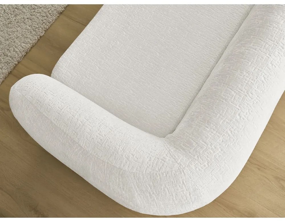 Biała rozkładana sofa z tkaniny szenilowej 228 cm Neyo – Bobochic Paris