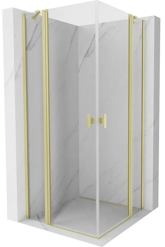 Mexen Mist Duo kabina prysznicowa uchylna 105 x 105 cm, transparent, złota szczotkowana - 8A4-105-105-55-00