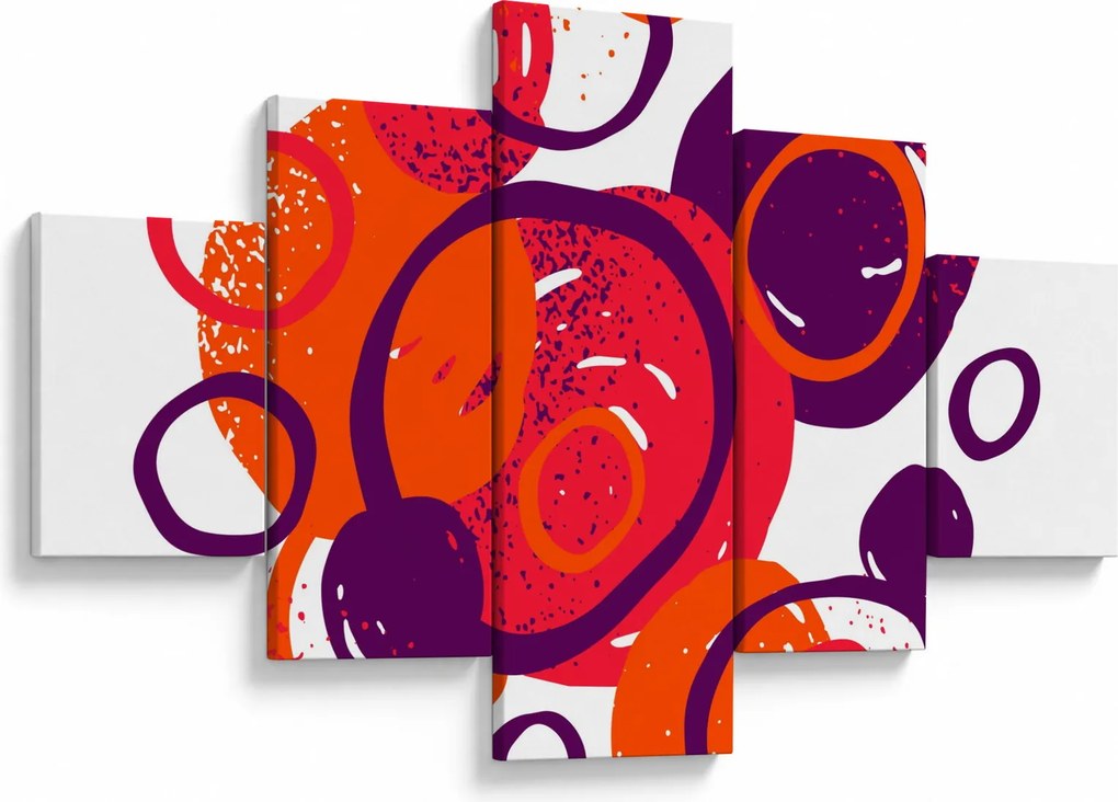 Obraz - Motyw z kółkami w ciepłych kolorach (125x70 cm)