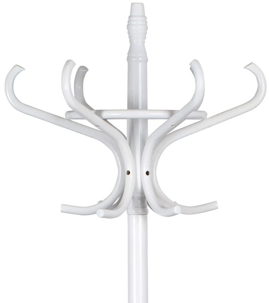 Drewniany masywny wieszak biały mat, 186 cm