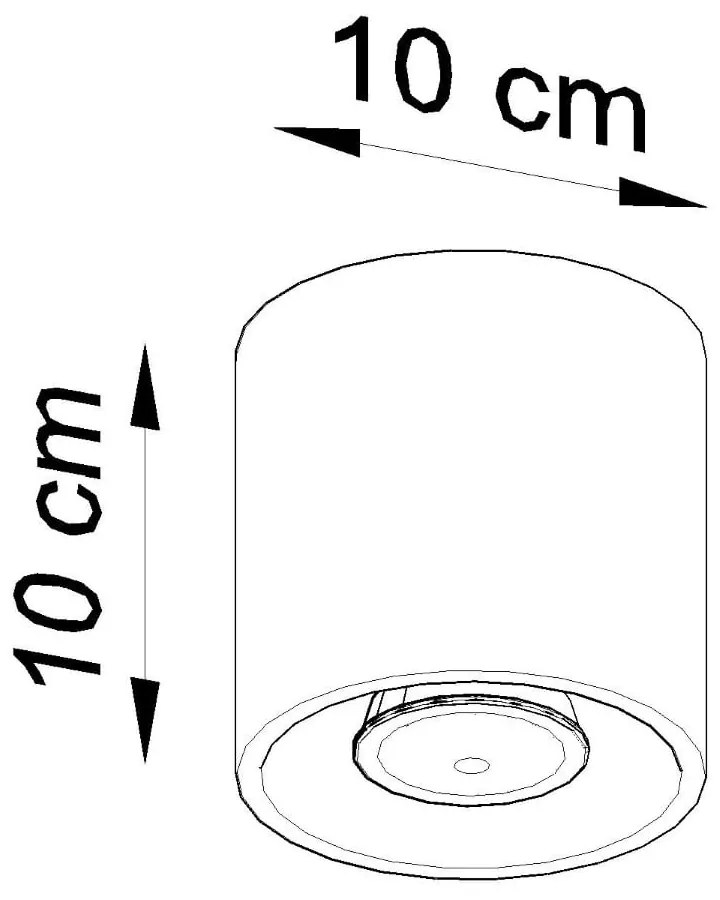 Ciemnoszara lampa punktowa ø 10 cm Roda – Sollux