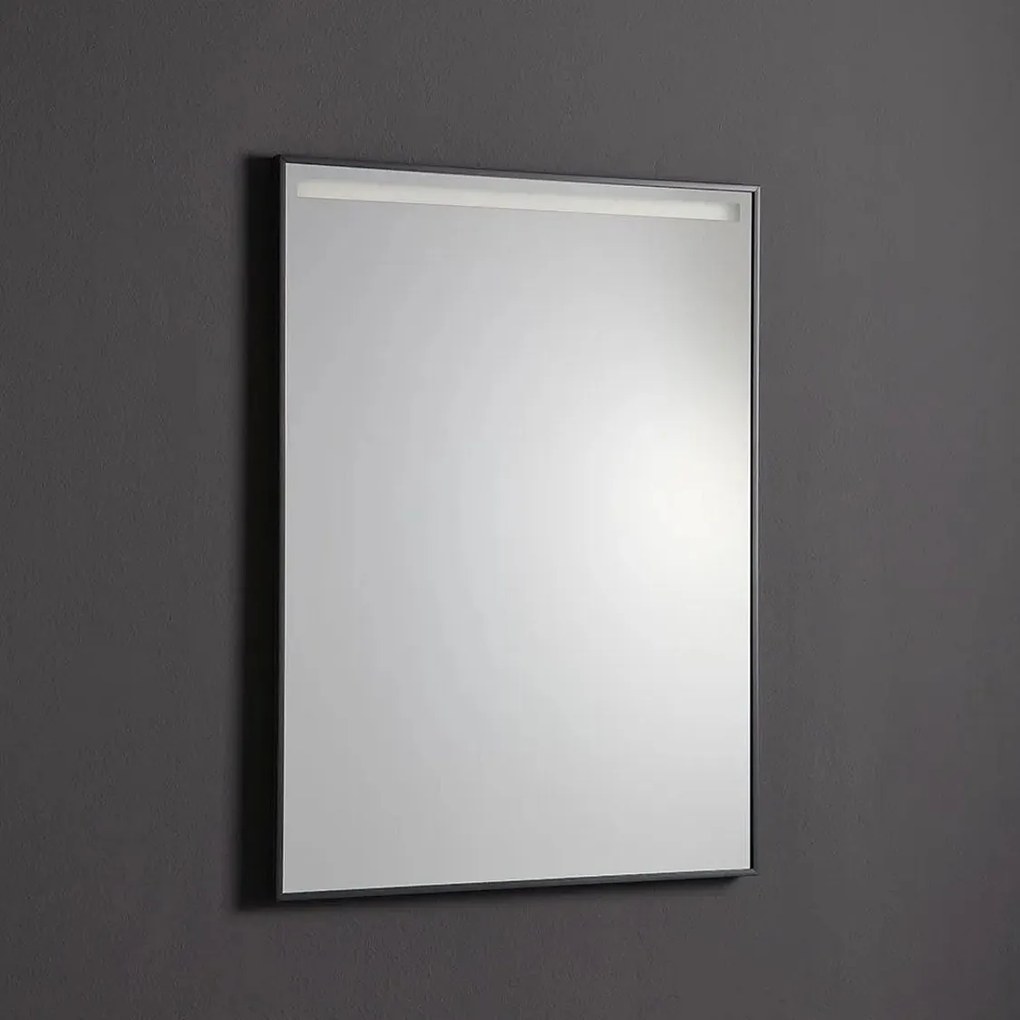 Lustro z prostokątną taśmą LED "Sombra" rama czarna matowa cm 60x80h