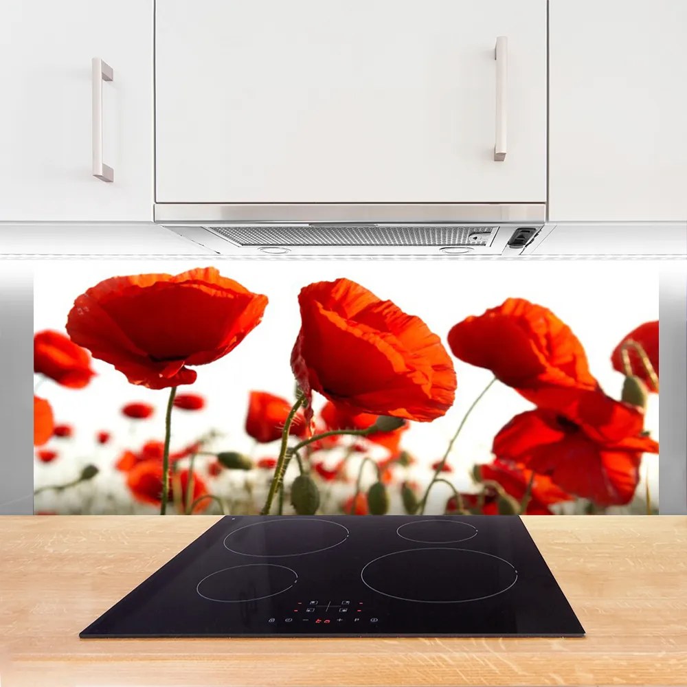 Szkło Dekoracyjne do Kuchni Barwne Pole Tulipanów