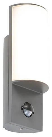 Zewnetrzna Nowoczesna lampa ścienna zewnętrzna ciemnoszara z czujnikiem ruchu - Harry Nowoczesny Oswietlenie zewnetrzne