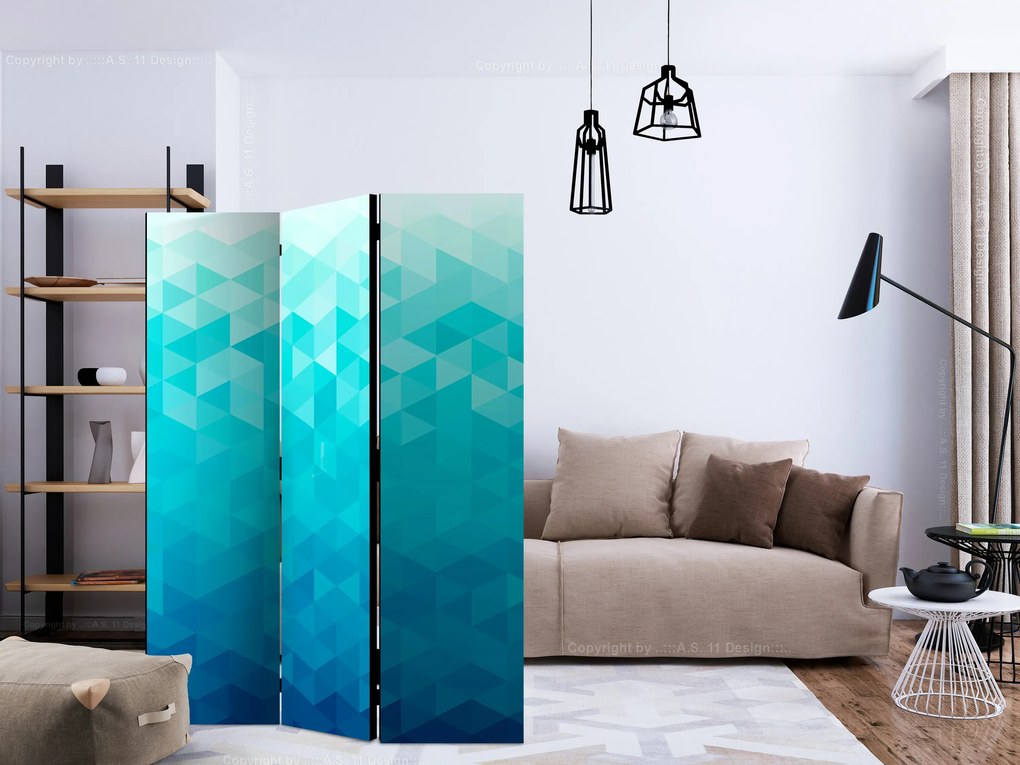 Parawan akustyczny Tła i desenie 135x172 cm 3-częściowy niebieski ARTGEIST B