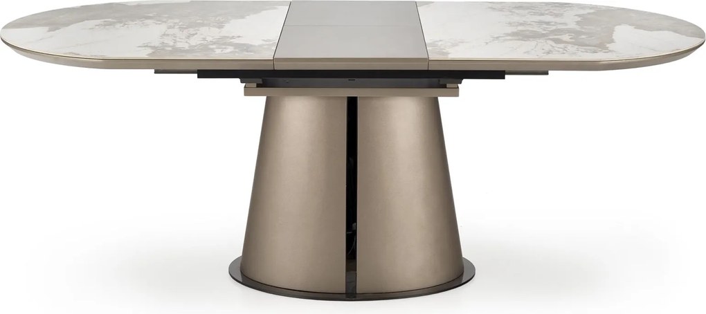 Stół Robinson z blatem w imitacji beżowego marmuru