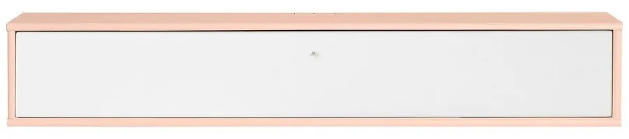 Biało-jasnoróżowa szafka pod TV 133x22x32,5 cm Mistral – Hammel Furniture