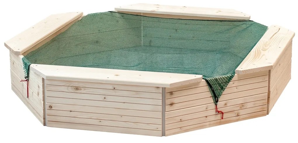 Woody Piaskownica drewniana, 130 x 130 x 27 cm